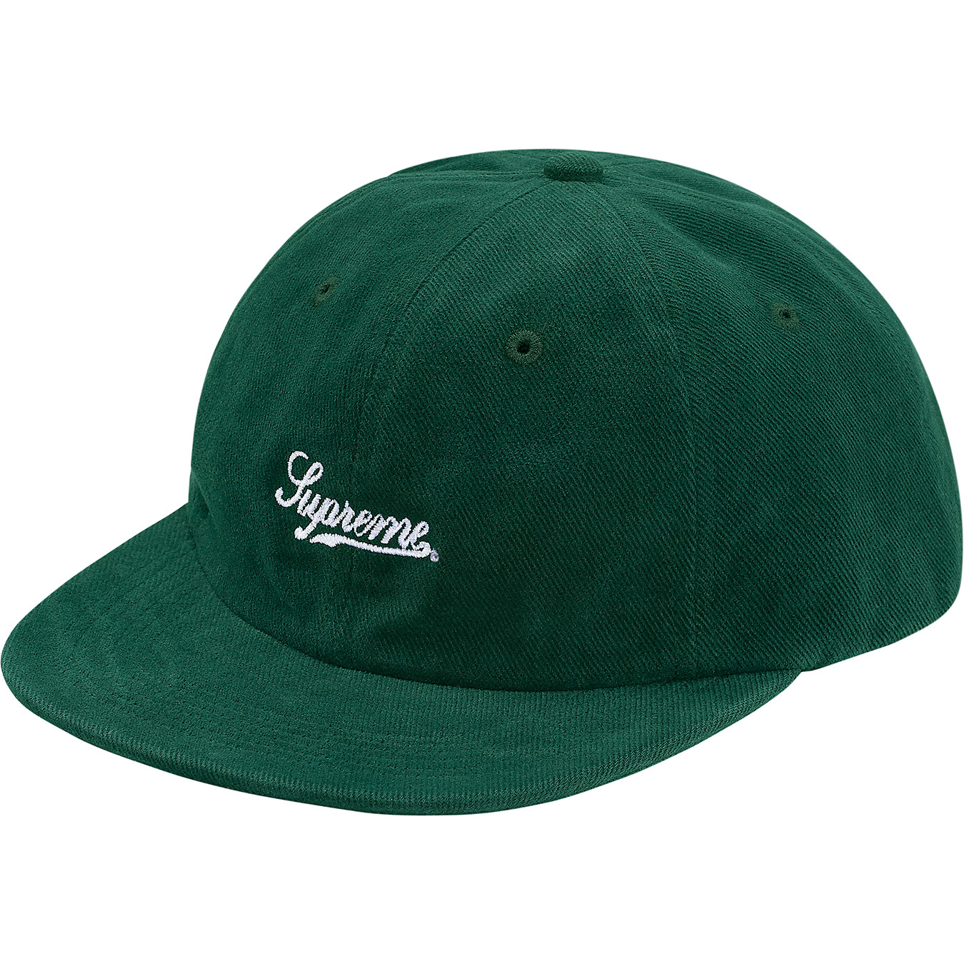 Supreme Brushed Twill Script 6-Panel Dark Green - FW17 - US