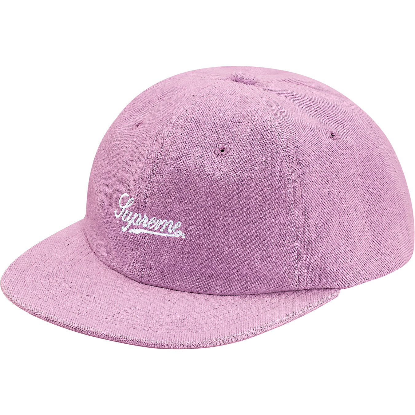 Supreme Brushed Twill Script 6-Panel Light Purple - FW17 - US