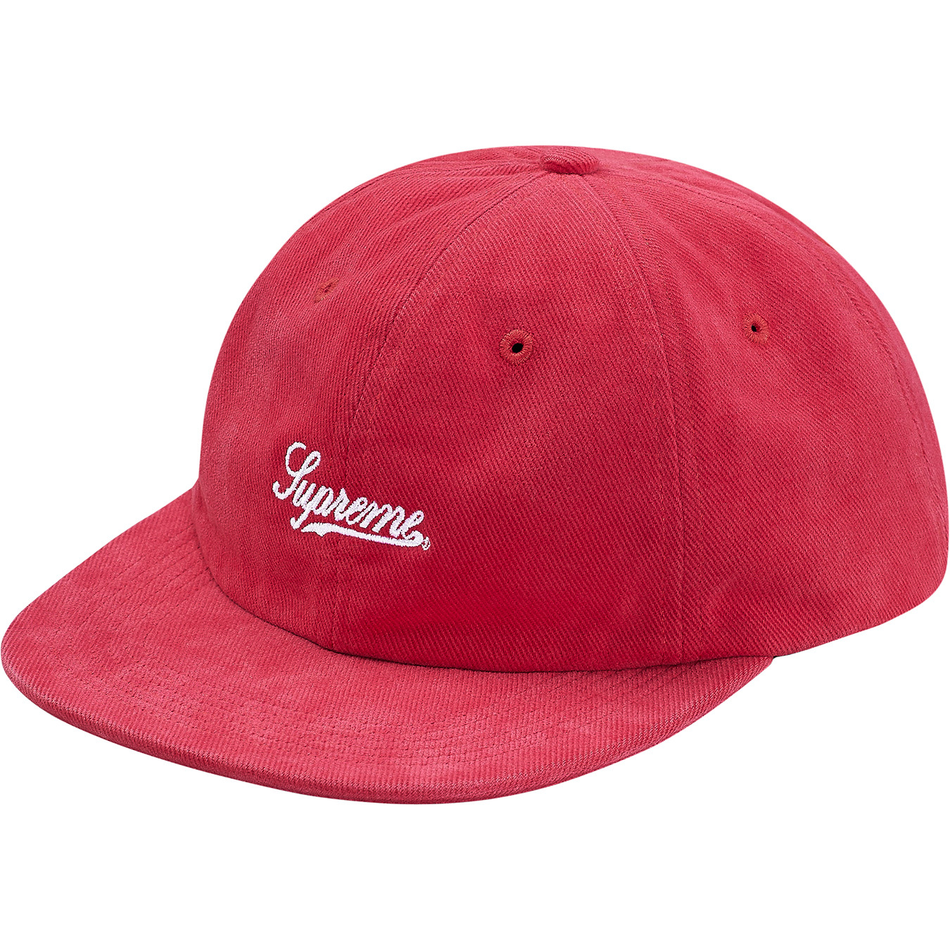 Supreme Brushed Twill Script 6-Panel Red
