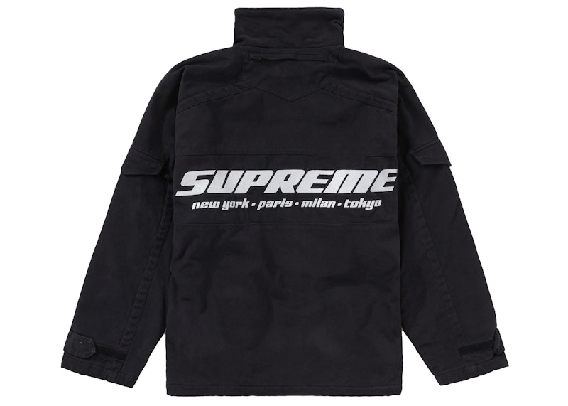 Supreme Brushed Twill Zip Jacket Black Men's - FW22 - US