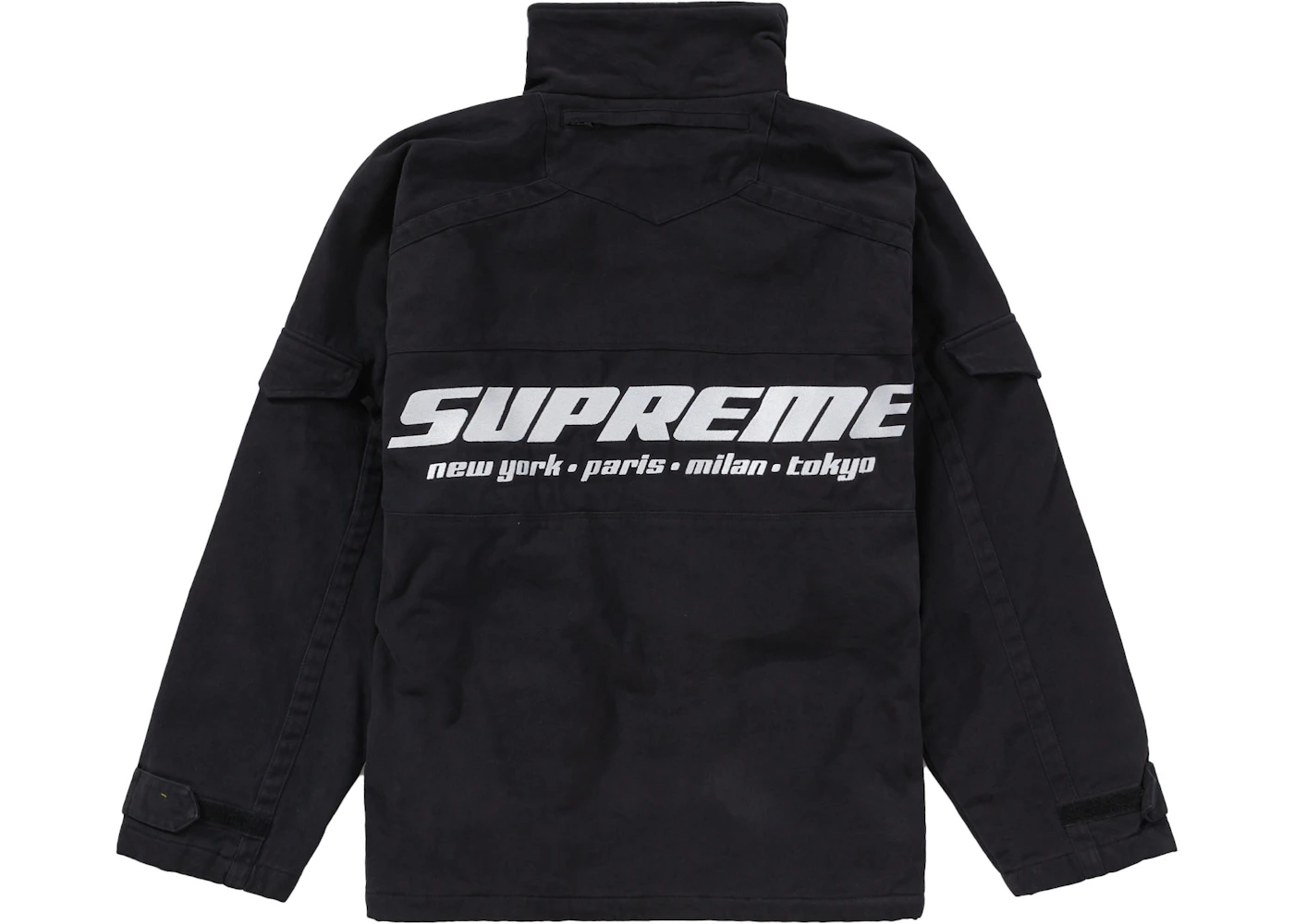 Supreme Brushed Twill Zip Jacket Black Men's FW22 US