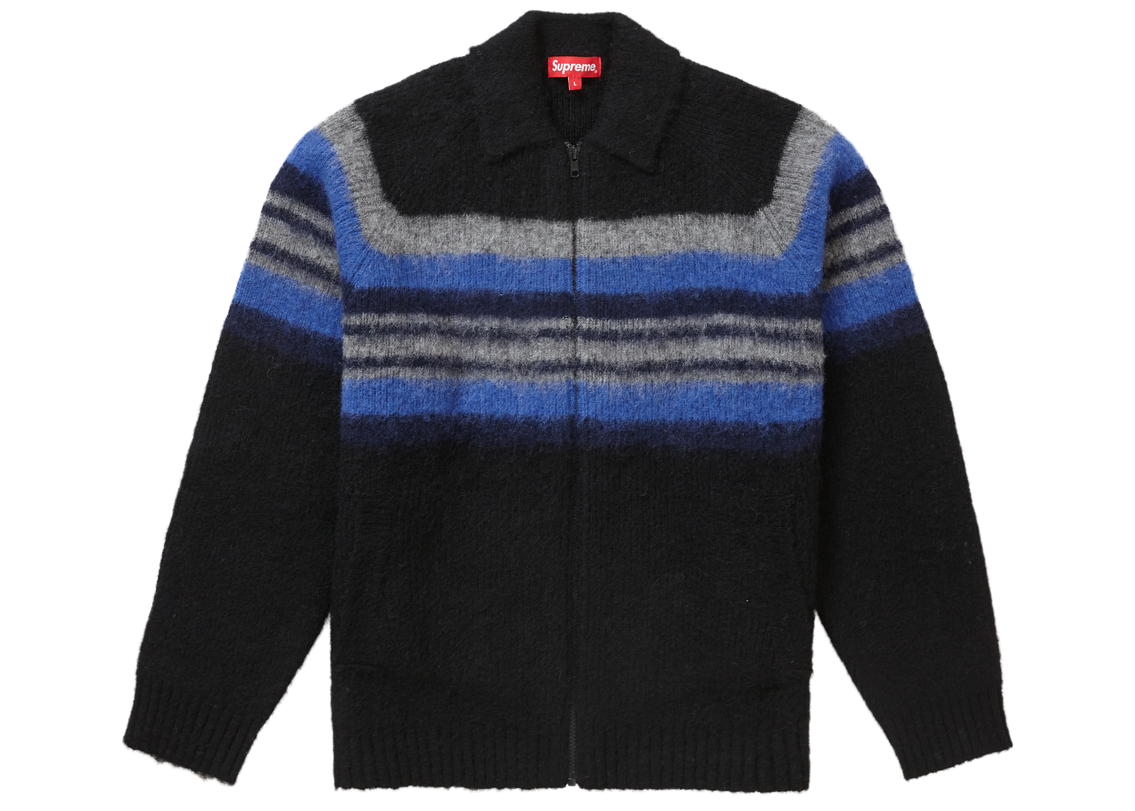 Supreme Brushed Wool Zip Up Sweater