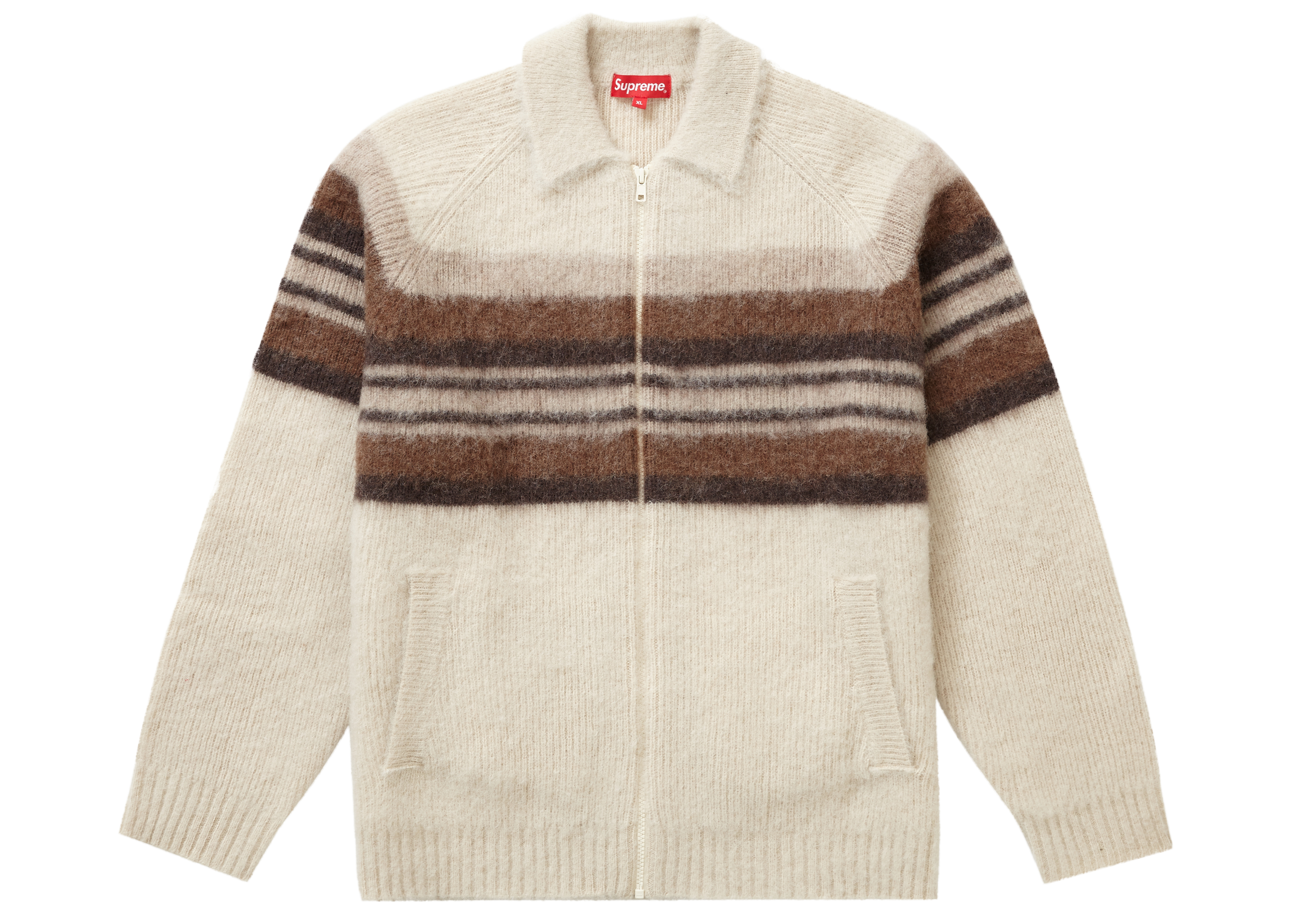 高い素材 Supreme Brushed Wool Zip Up Sweater 19aw カーディガン