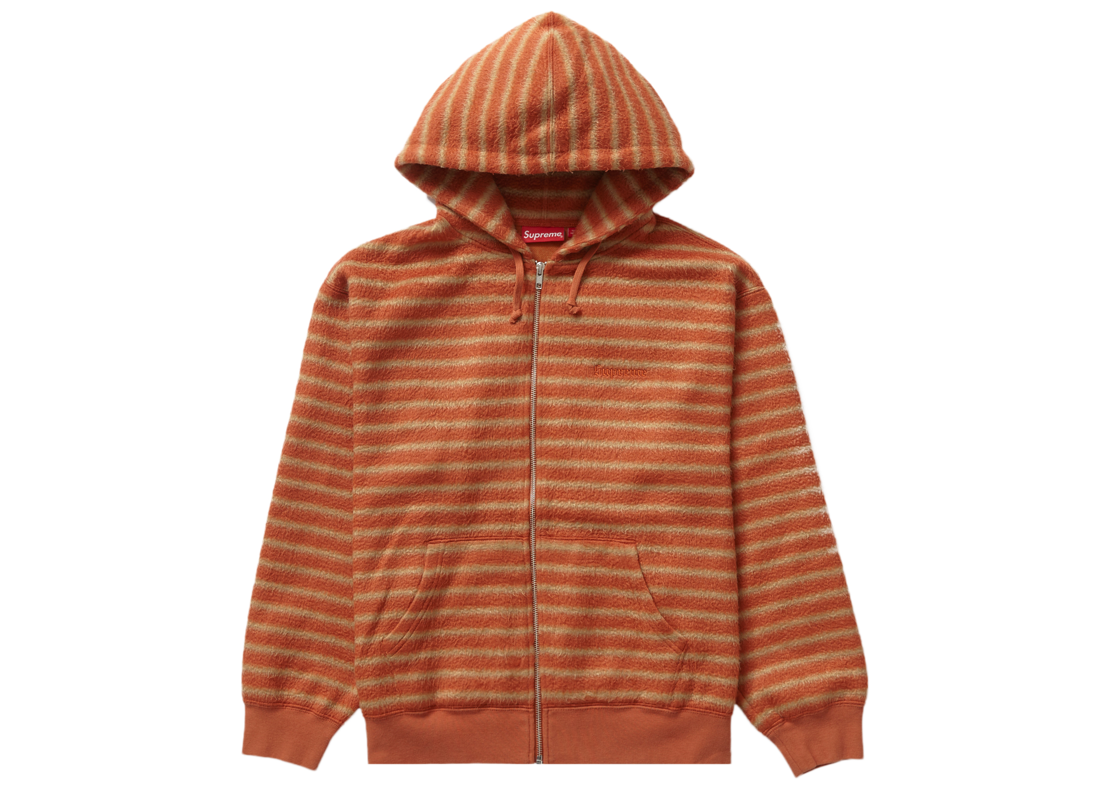 Supreme Brushed Zip Up Hooded Sweatshirt Orange メンズ - FW23 - JP
