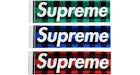 Juego de pegatinas con el logotipo de Supreme Buffalo Plaid Box