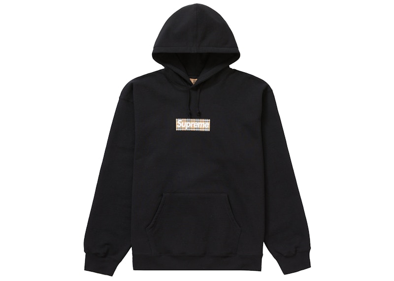 Supreme Burberry Box Logo Hooded Sweatshirt Black - SS22 Men's - US