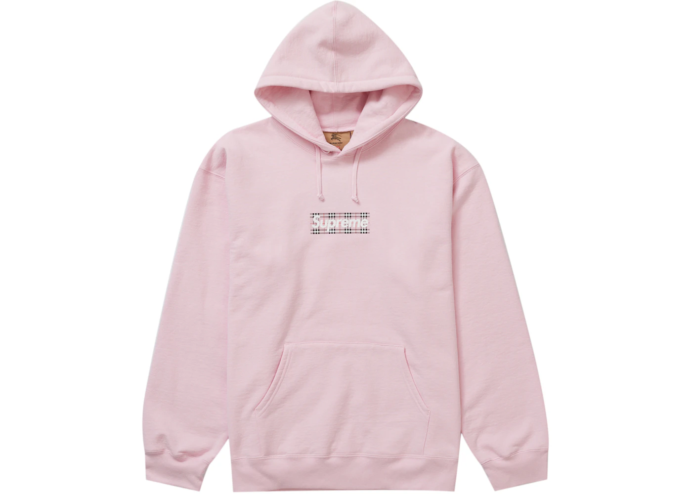 Supreme Burberry Box Logo Hooded Sweatshirt Light Pink - SS22 - US