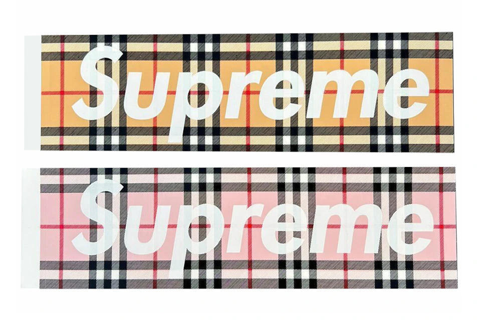 Supreme Burberry Box Logo Sticker Set