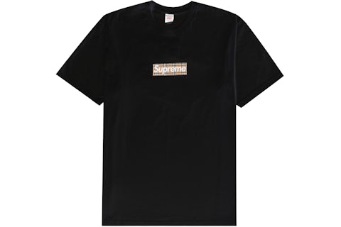 Supreme Burberry Box Logo Tee Black Men's SS22 GB
