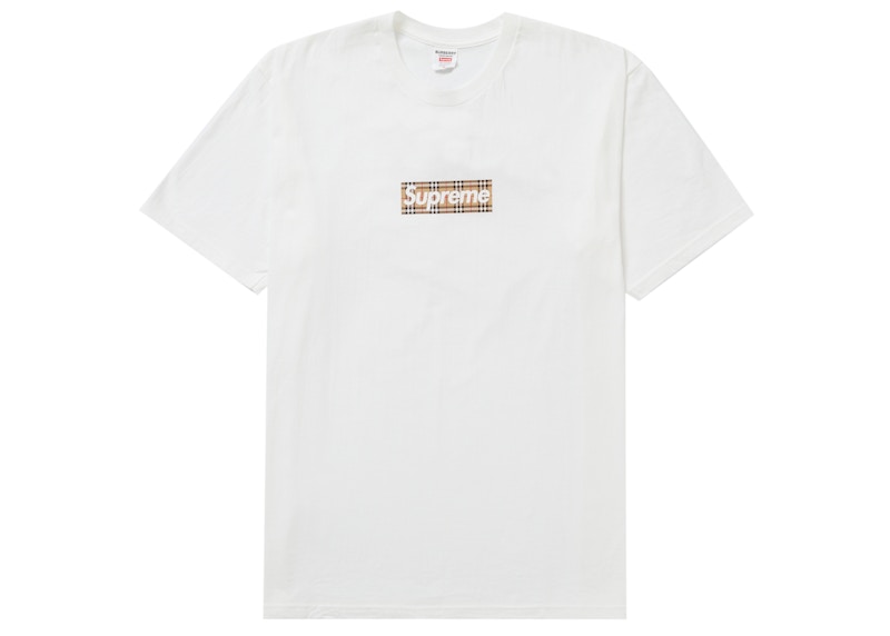 Supreme Burberry Box Logo Tee White Men's - SS22 - GB