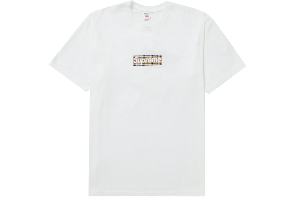 Maglietta Supreme Burberry Box Logo bianco