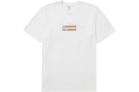 Supreme Burberry Box Logo Tee White Men's SS22 US