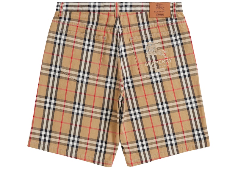 Supreme Burberry Denim Short Beige Men's - SS22 - US