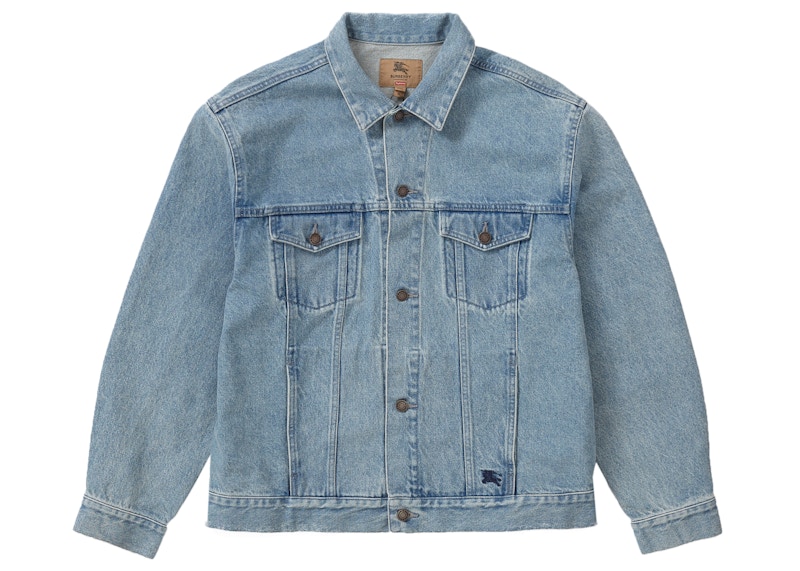 Supreme Burberry Denim Trucker Jacket Washed Blue Men's - SS22 - US