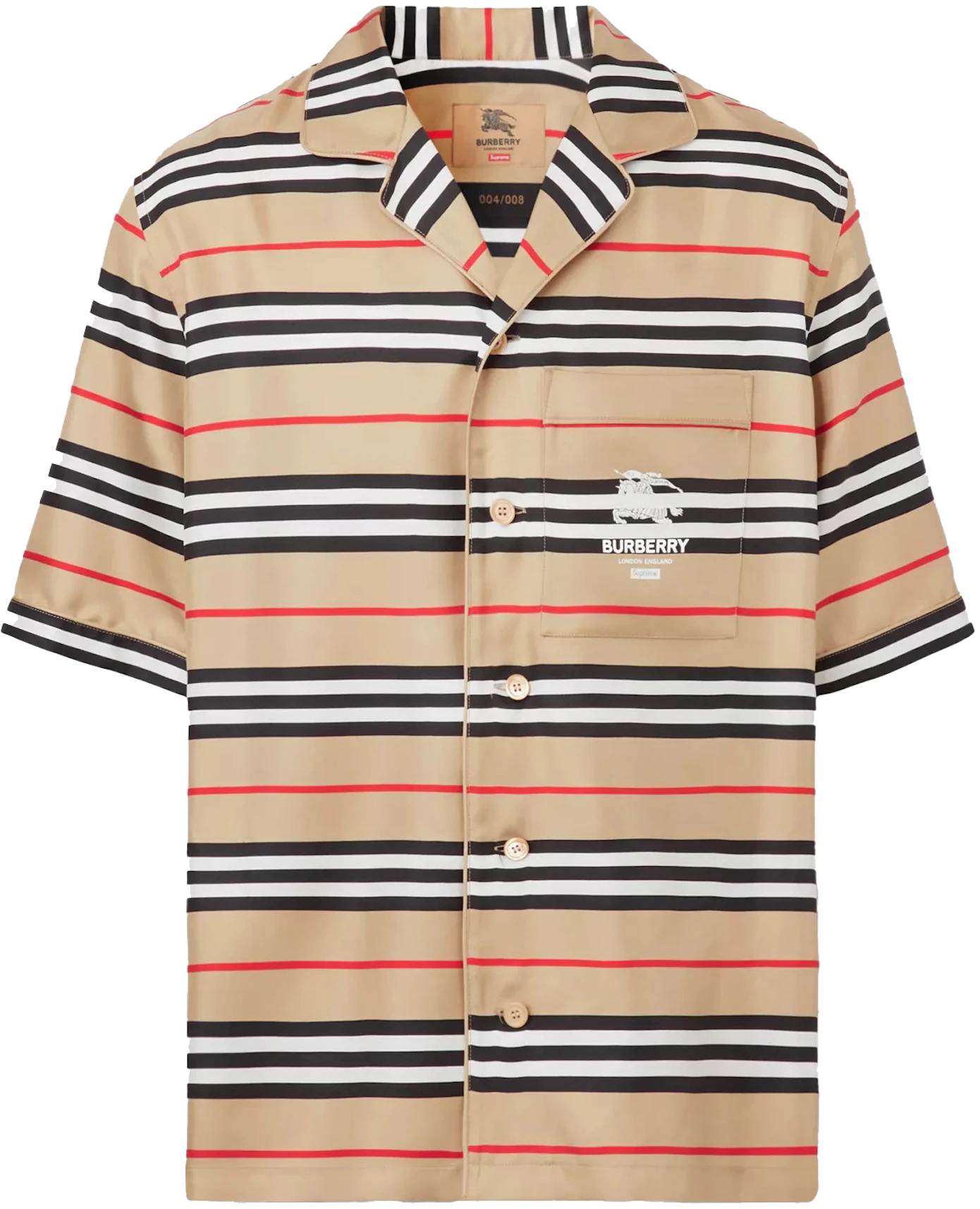 Supreme Burberry Icon Silk Pajama Shirt Archive Beige - SS22 - US