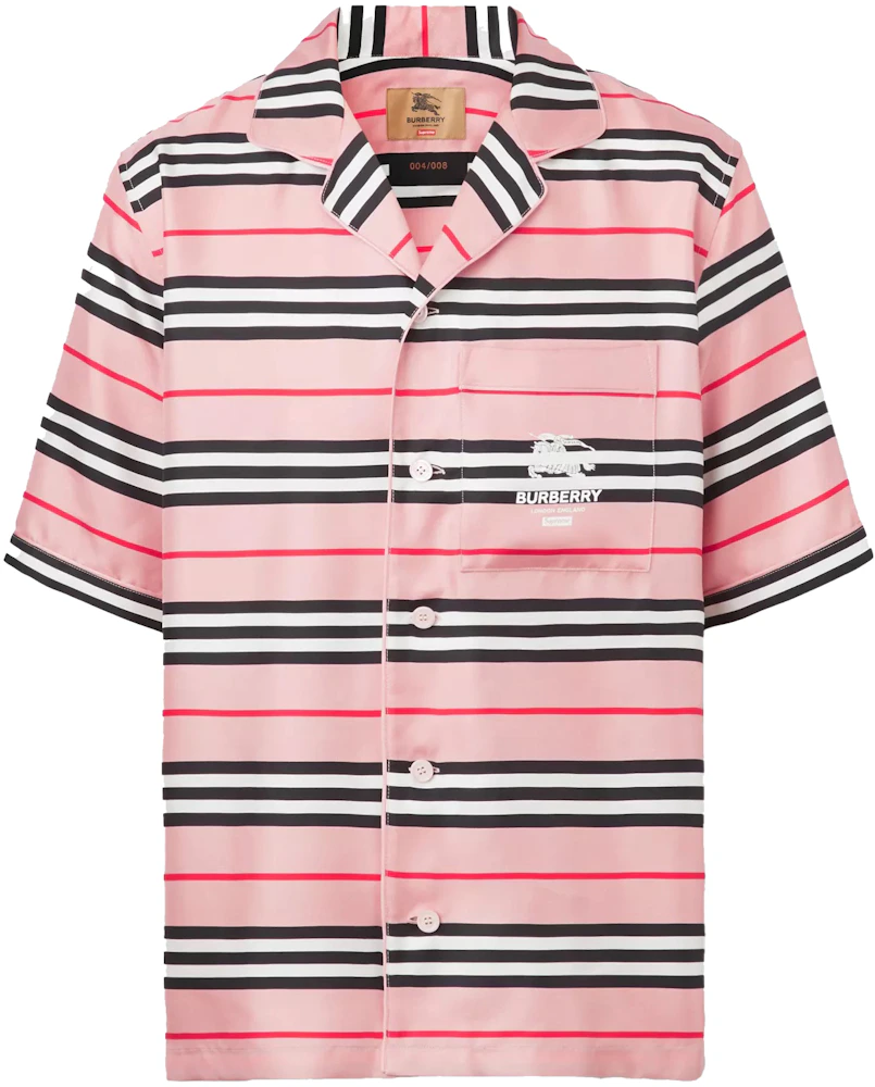 Supreme Burberry Icon Silk Pajama Shirt Dusty Pink - SS22 - US