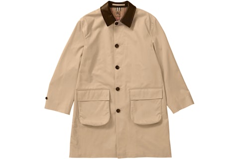 Supreme Burberry Leather Collar Trench Beige Men's SS22 US
