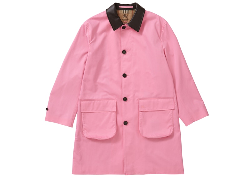 Supreme Burberry Leather Collar Trench Pink Men's - SS22 - US