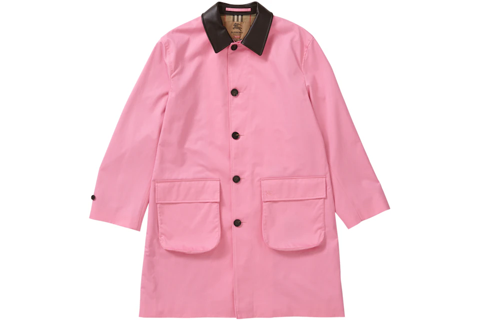 Supreme Burberry Leather Collar Trench Pink - SS22 - US
