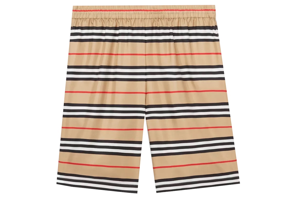 Pre-owned Supreme Burberry Logo Print Silk Twill Shorts Archive Beige