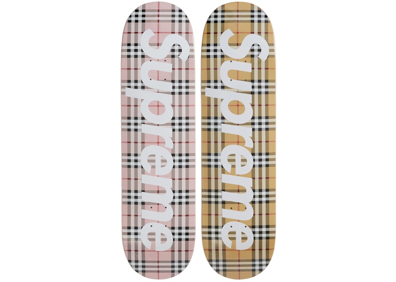 Supreme Burberry Skateboard Deck Set Multi