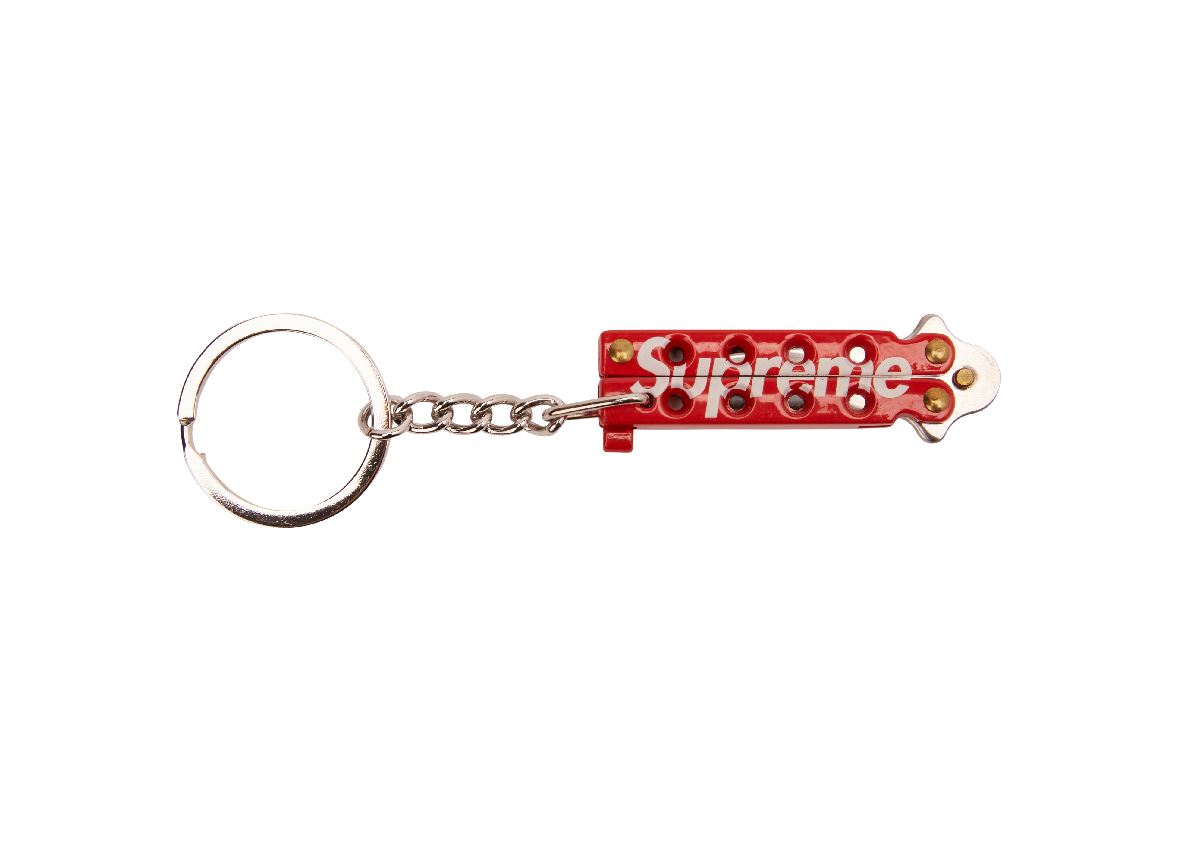 Supreme Butterfly Knife Keychain Red