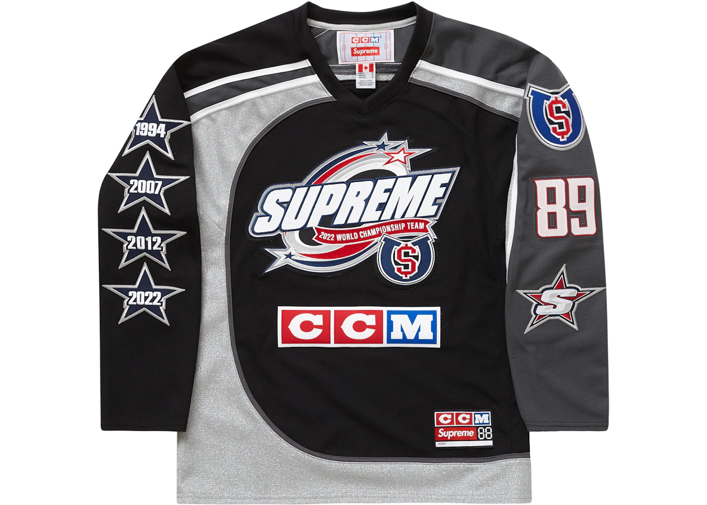 Supreme CCM All Stars Hockey Jersey Black Men's FW22 US