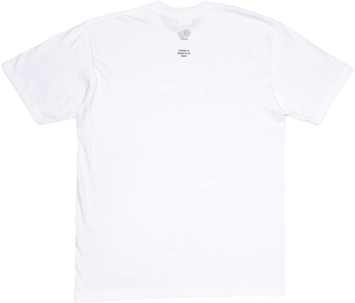 Supreme Takashi Murakami Covid 19 Relief Box Logo Tee White Ss20 - supreme logo roblox t shirt