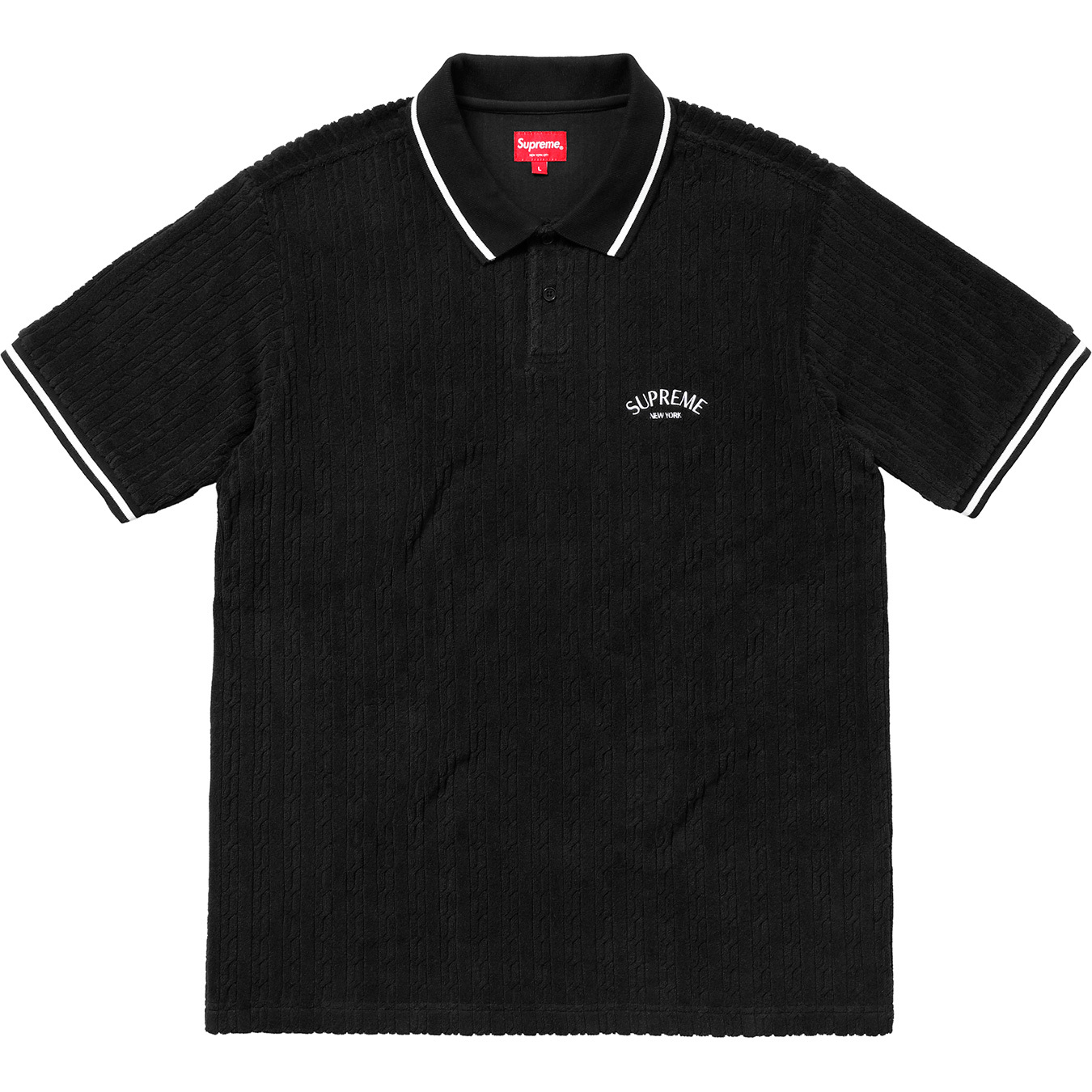 Supreme Cable Knit Terry Polo Black