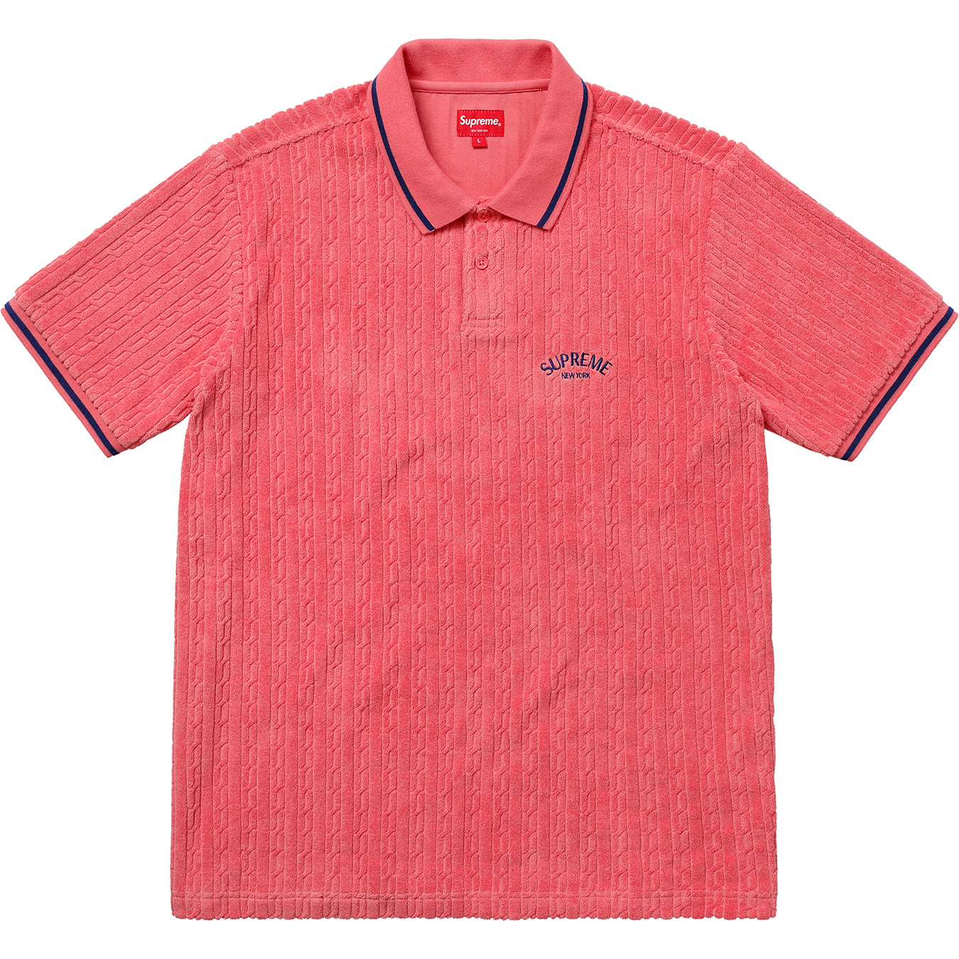 Supreme Cable Knit Terry Polo Pink - SS18