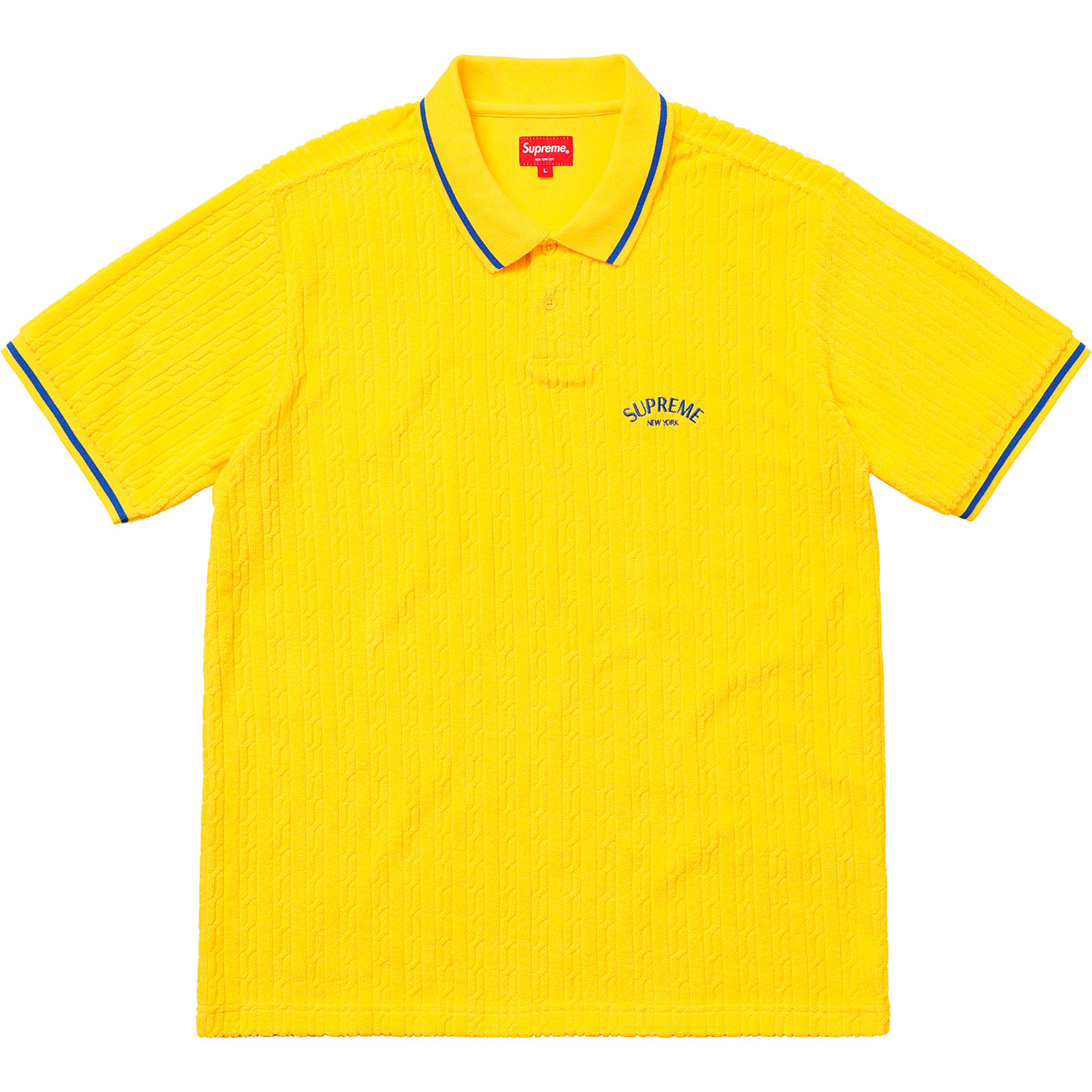 Supreme Cable Knit Terry Polo Yellow Men's - SS18 - US