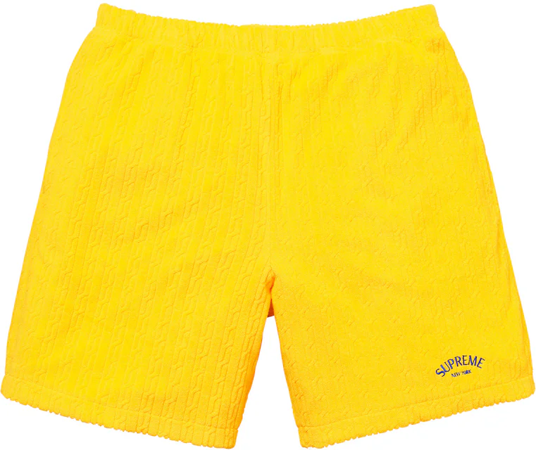 Supreme Cable Knit Terry Short Yellow Men's - SS18 - US