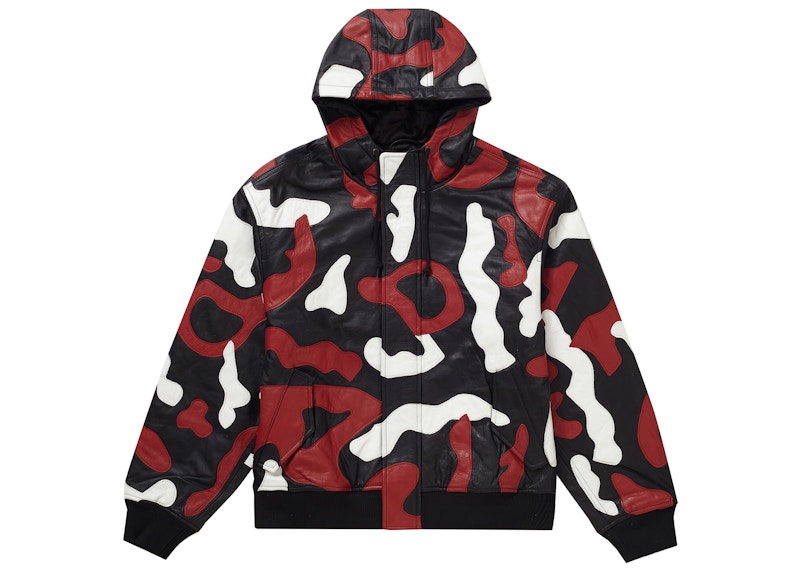 Supreme Camo Leather Hooded Jacket sizeM-