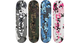 Supreme Camo Logo Skateboard Deck Snow Camo/Woodland Camo/Blue Camo/Pink Camo Set