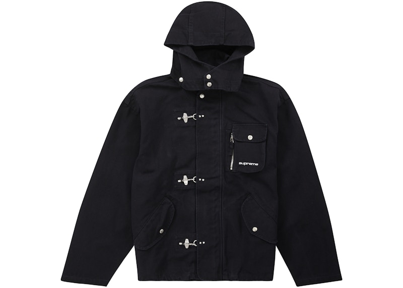 Supreme Canvas Clip Jacket Black Men's - SS23 - GB