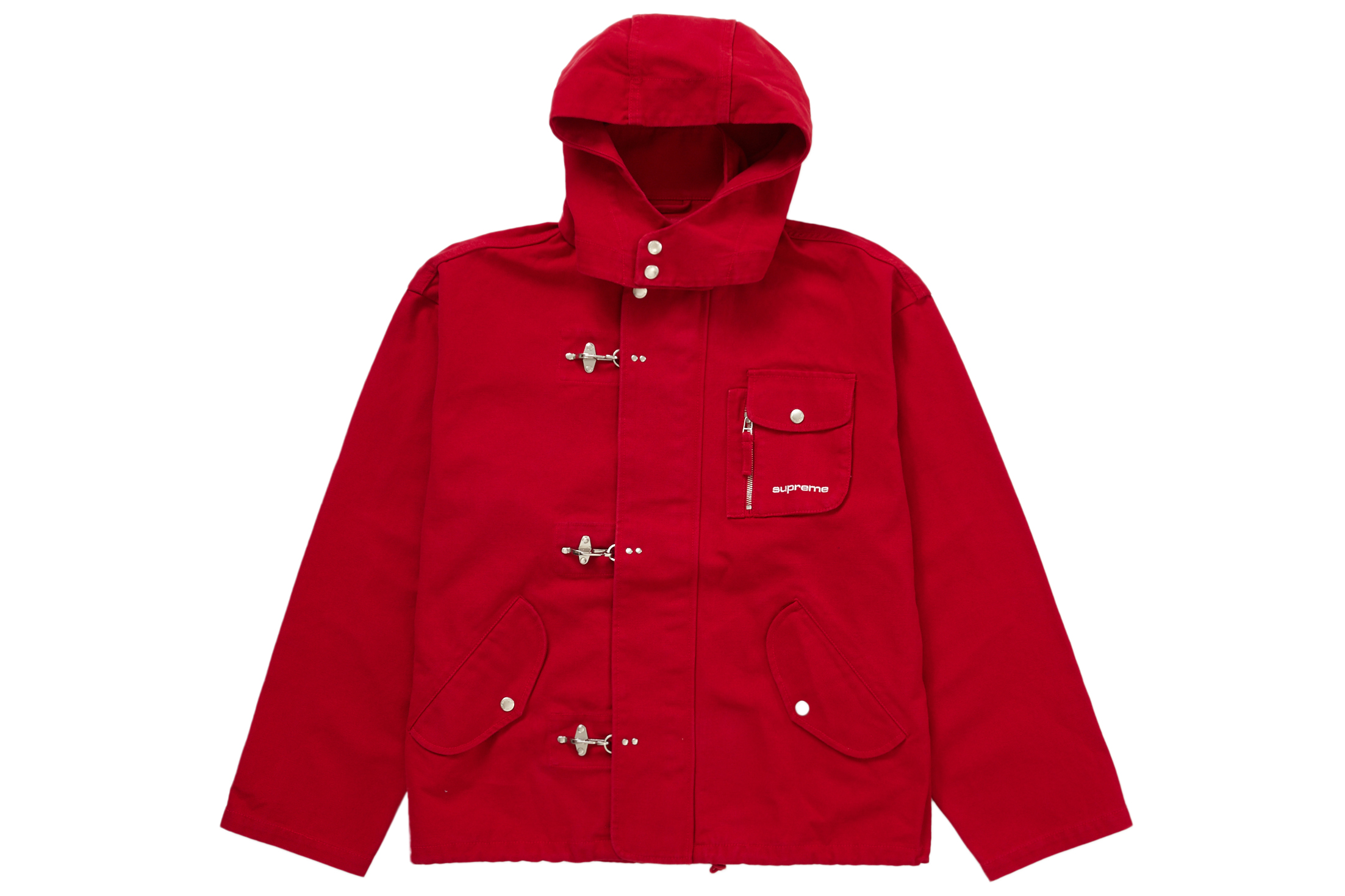 Supreme Canvas Clip Jacket Red Men's - SS23 - US