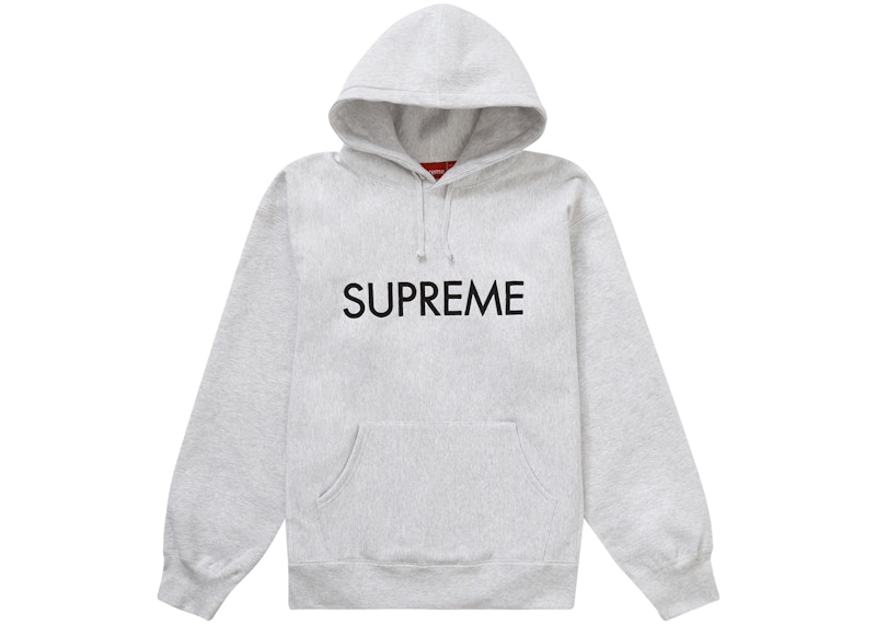 新品未使用タグ付きsupreme hooded sweatshirt ash grey