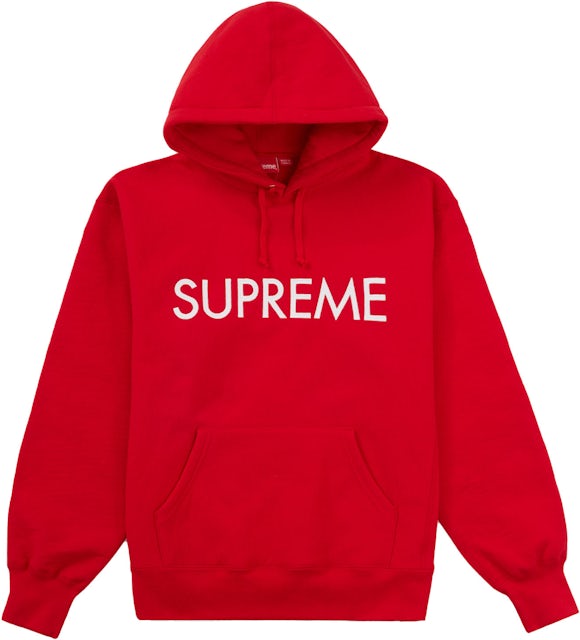 Supreme Capital Hooded Sweatshirt 'Red' | Men's Size M