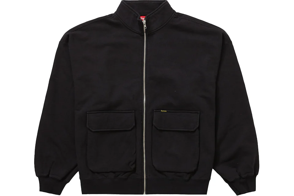 Supreme Cargo Pocket Zip Up Sweatshirt Black - FW23 Homme - FR