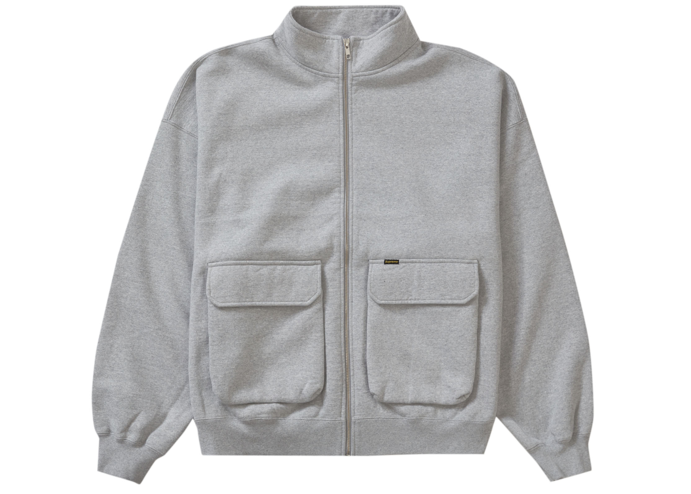 Supreme Cargo Pocket Zip Up Sweatshirt Heather Grey Men's - FW23 - US