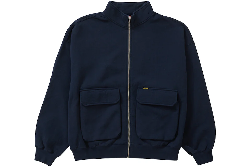 Supreme Cargo Pocket Zip Up Sweatshirt Navy 男装 - FW23 - CN
