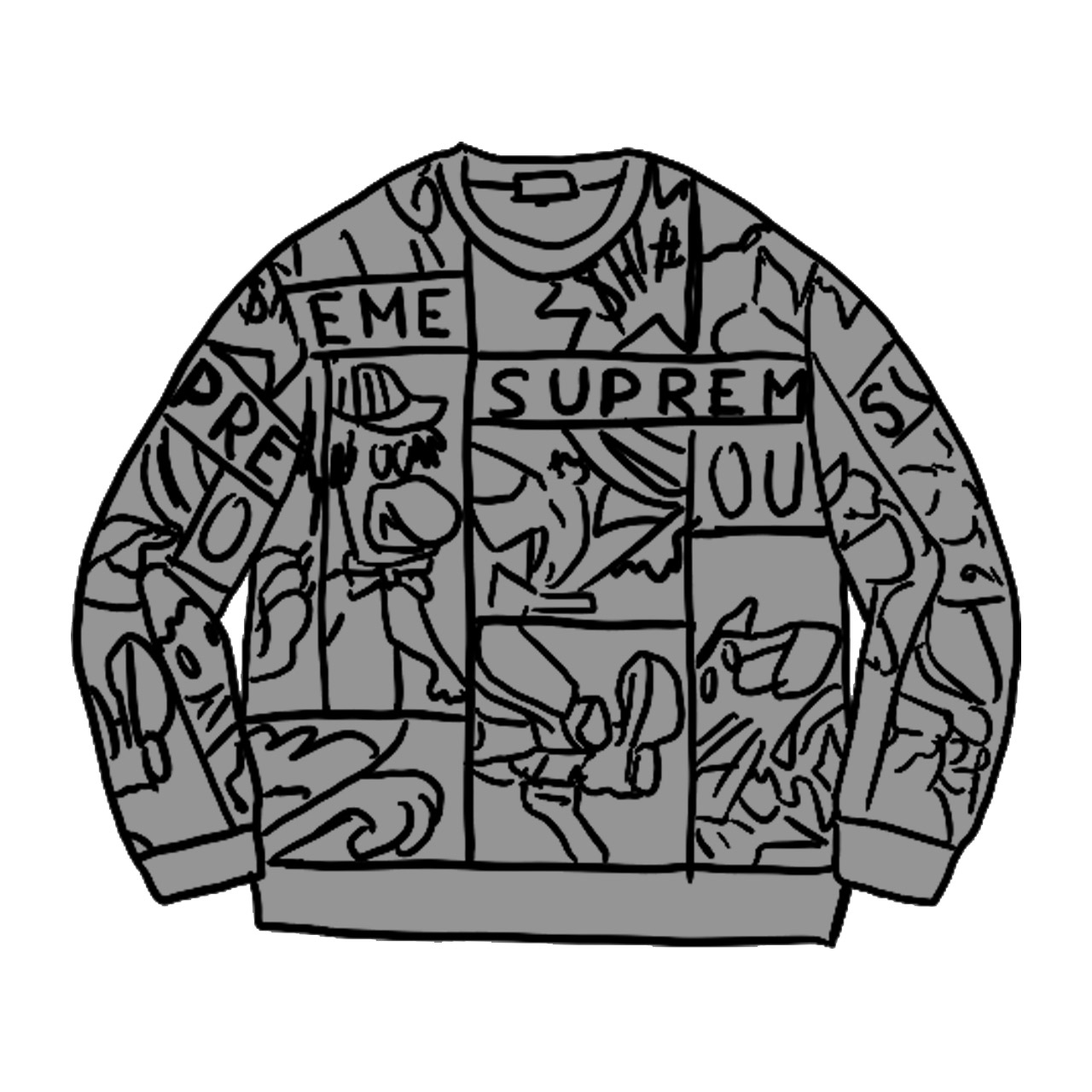 Supreme Cartoon Sweater Black