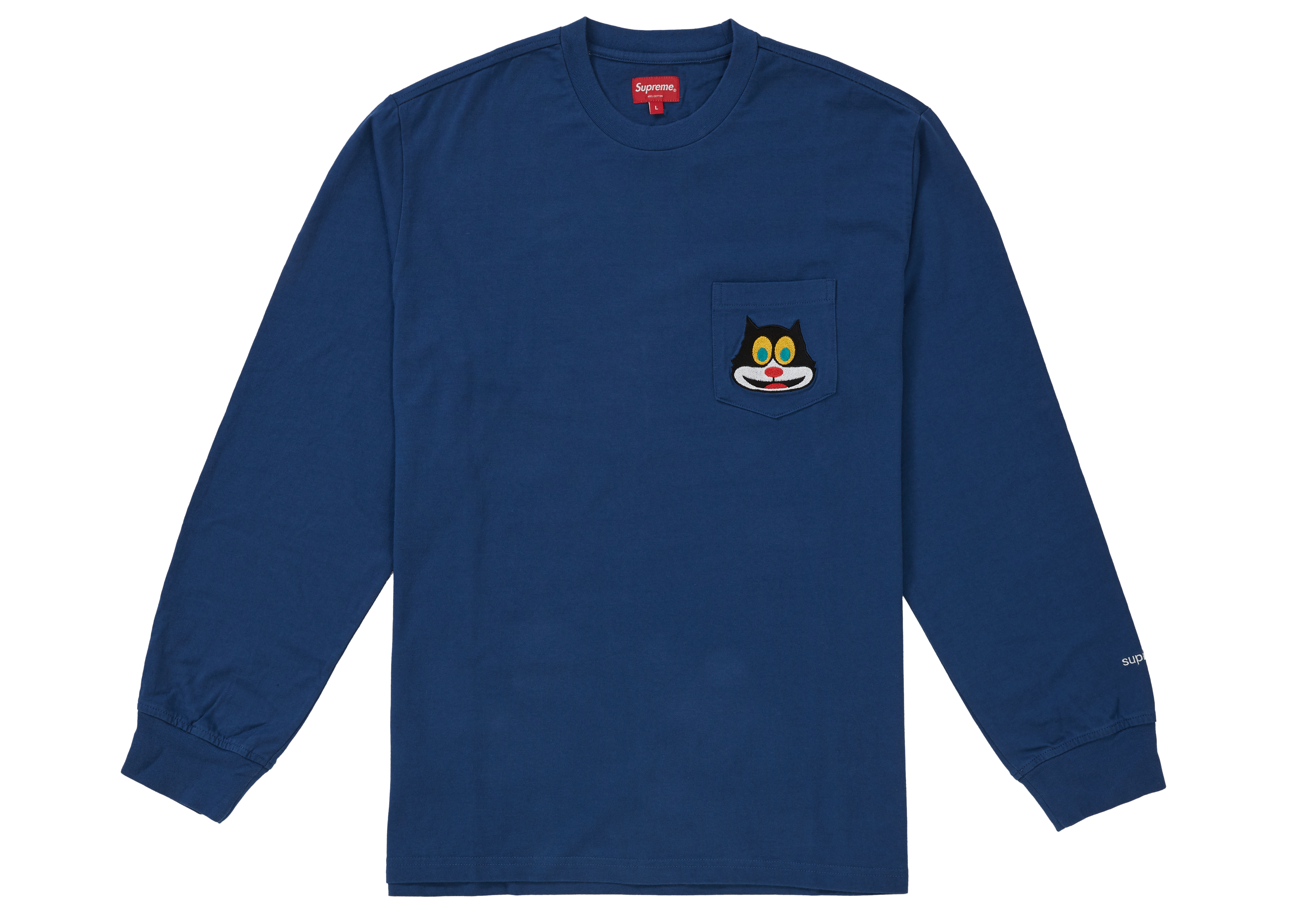 【安いSALE】Supreme Cat L/S Pocket Tee ピンク S Tシャツ/カットソー(七分/長袖)