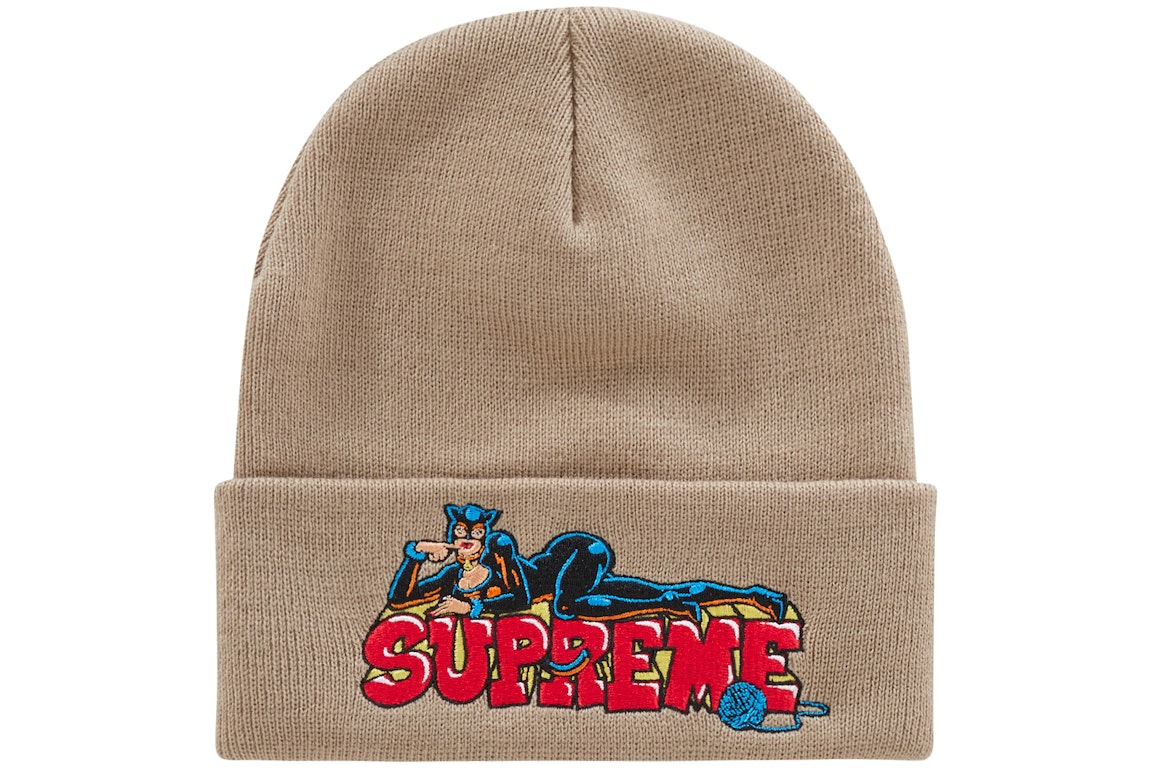 Pre-owned Supreme Catwoman Beanie Stone