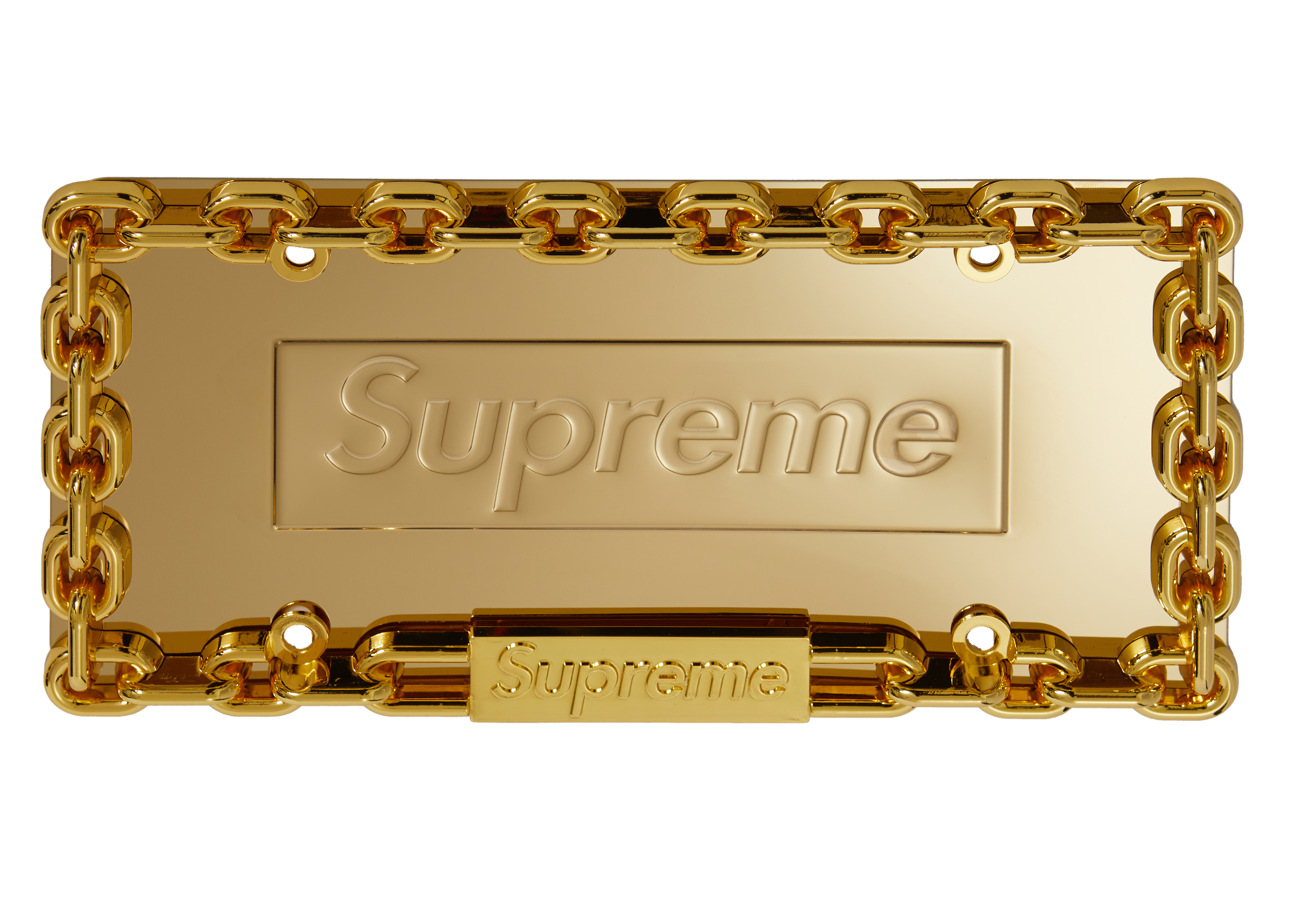 Supreme Chain License Plate Frame Gold - FW18 - US