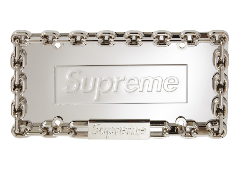 Supreme Chain License Plate Frame Silver - FW18 - US