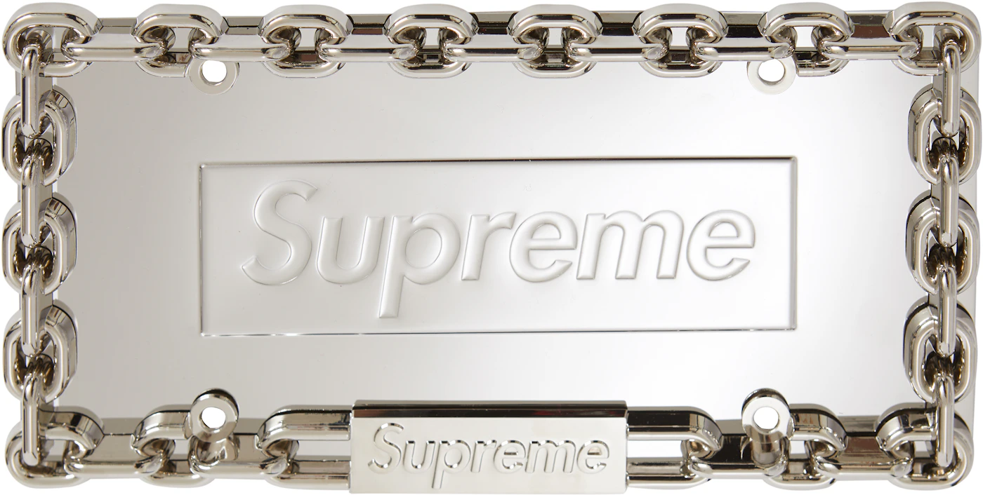 Supreme Chain License Plate Frame Silver - FW18 - US