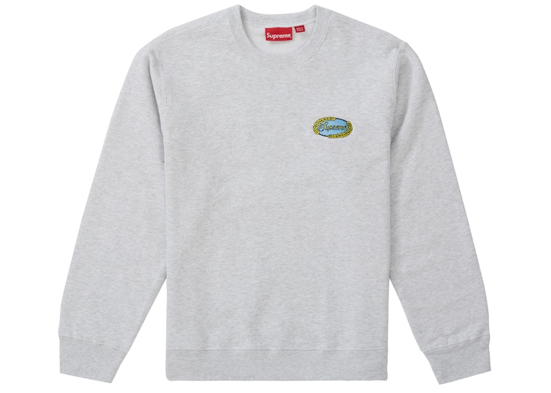 Supreme Chain Logo Crewneck Ash Grey Men's - SS19 - US