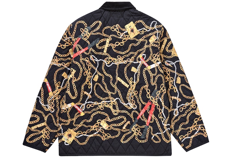 Supreme Chains Quilted Jacket Black Men's - FW20 - GB