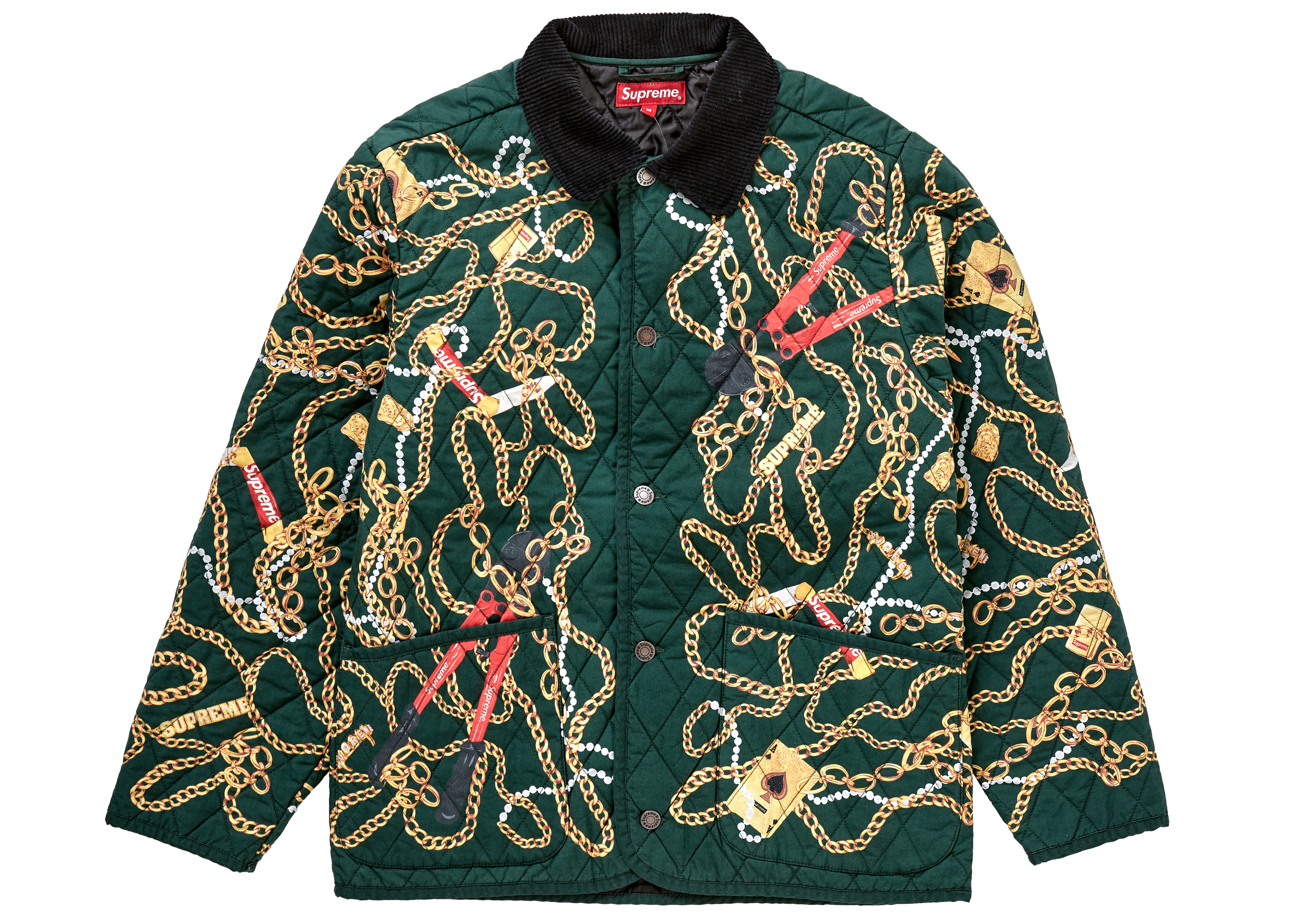 SUPREME chains quilted jacket